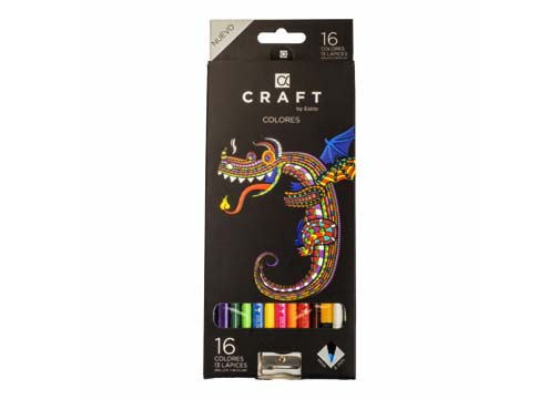 LAPIZ DE COLOR CRAFT 16CL 10NR+3BI+SACAPTA (1000734)
